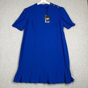 Brand New DKNY Women's Size US 18 Blue A Line Knee Length Short Sleeve Dress